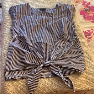 Express Short Sleeve Striped Blouse